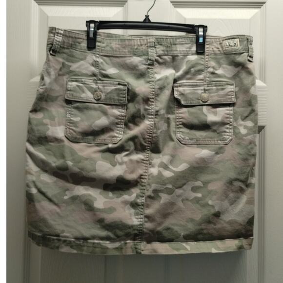 Seven7 Women's Plus Size 18 Green Camo Cotton Modal Blend Utility Skirt - Picture 3 of 6